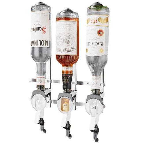 Foto Soporte pared simple para 3 botellas plata