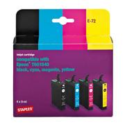 Foto Staples Pack 4 cartuchos inkjet compatibles con Epson T0615 Negro, ...