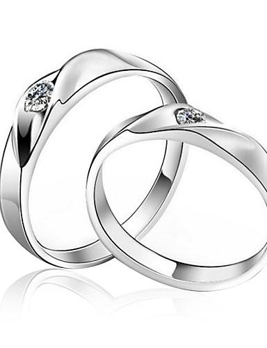Foto Sterling Silver Elegant Cubic Zirconia Los anillos de pareja foto 440346