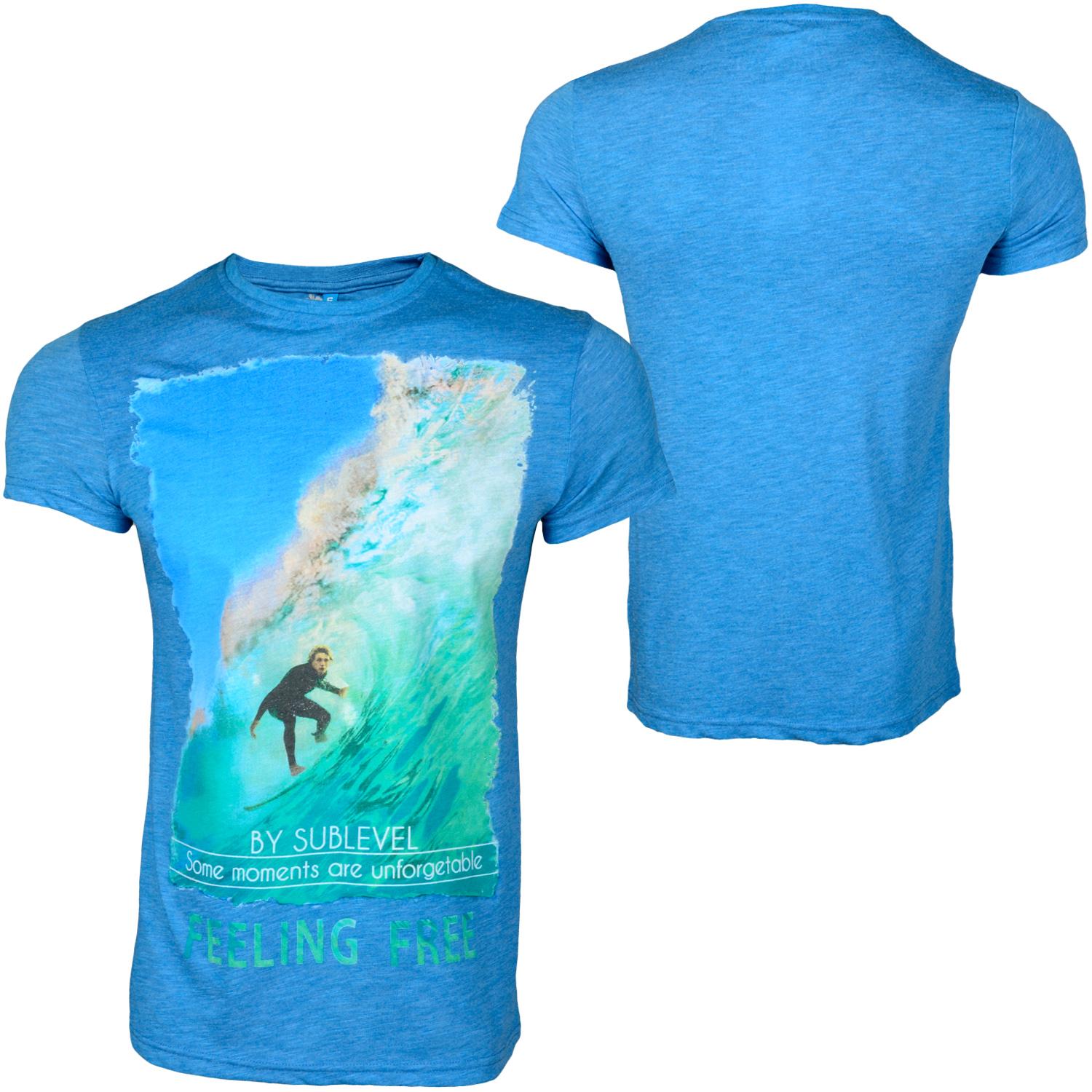 Foto Sublevel Feeling Free Seems Hombres T-shirt Azul