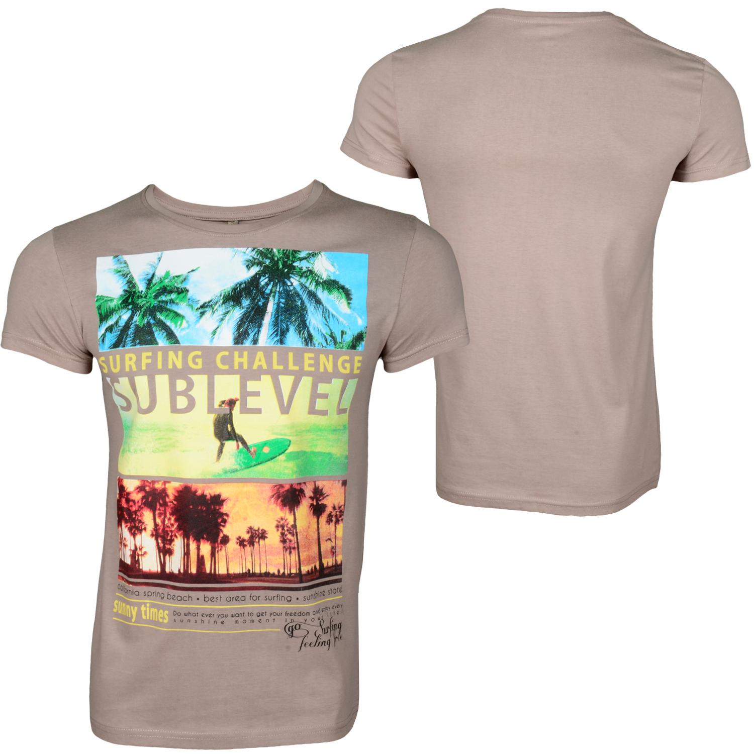 Foto Sublevel Sun And Waves Hombres T-shirt Beige foto 339331