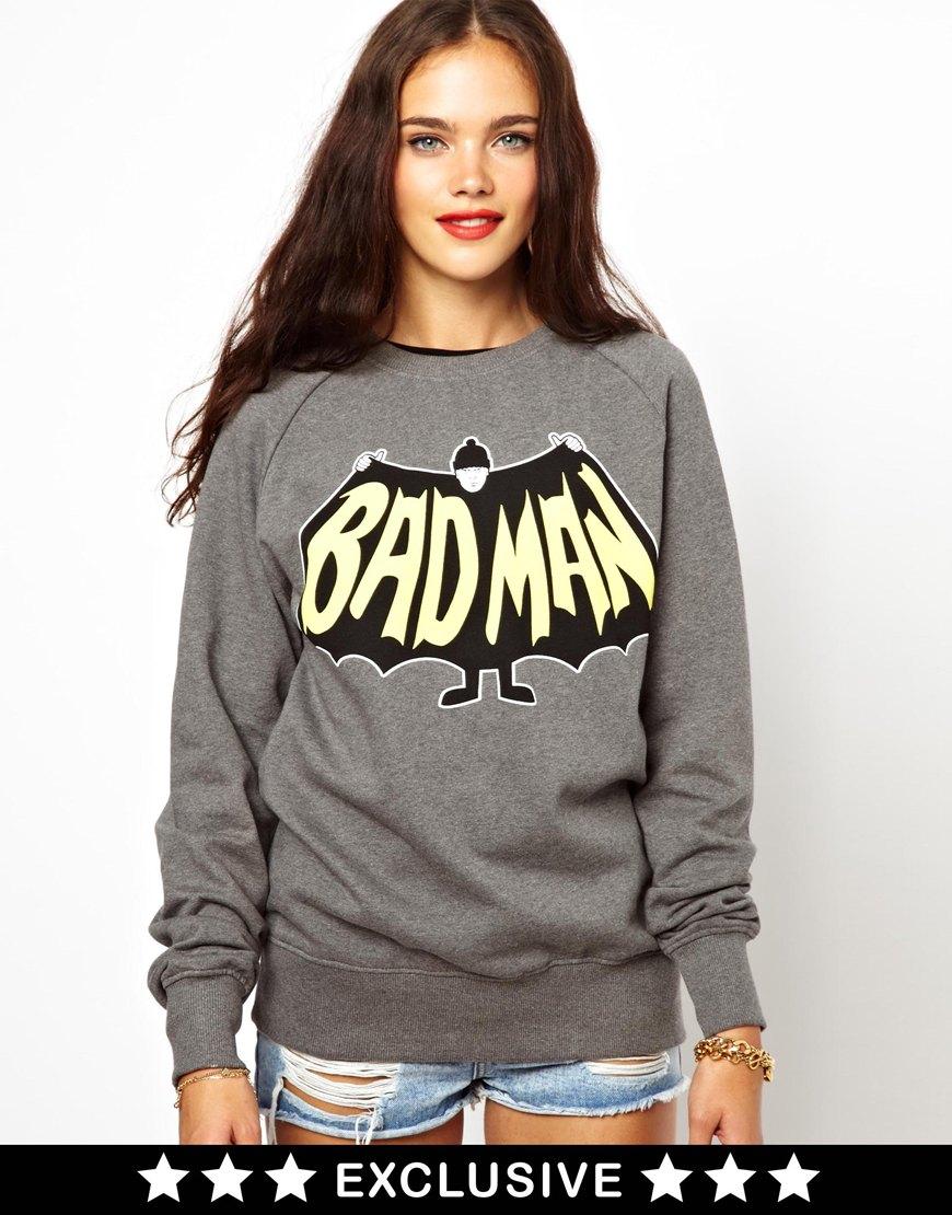 Foto Sudadera Badman exclusiva para ASOS de Ichiban Gris medio foto 816715