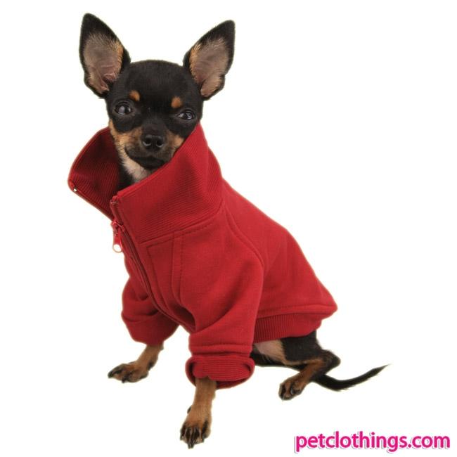 Foto Sudadera Roja con cremallera para perros