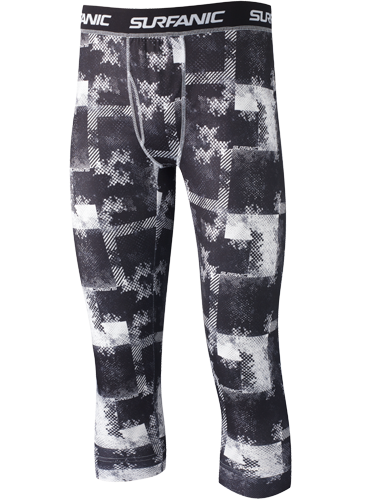 Foto Surfanic Hombre Ski Y Snowboard 3/4 Length Malla Ropa Térmica Blanca Print foto 898259