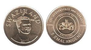 Foto Swaziland 2008 5 Emalangeni  40th Aniv.  Independence  Alu-br  Unc foto 167949