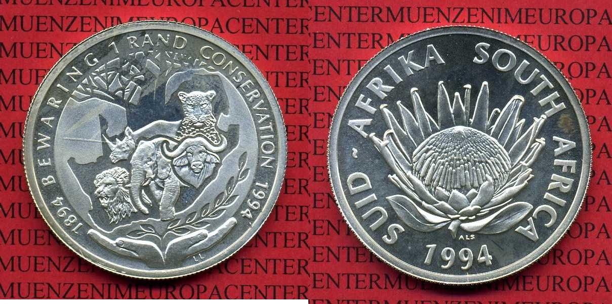 Foto Süd Afrika South Africa 1 Rand Silber 1994