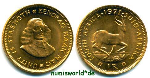 Foto Südafrika 1 Rand 1971