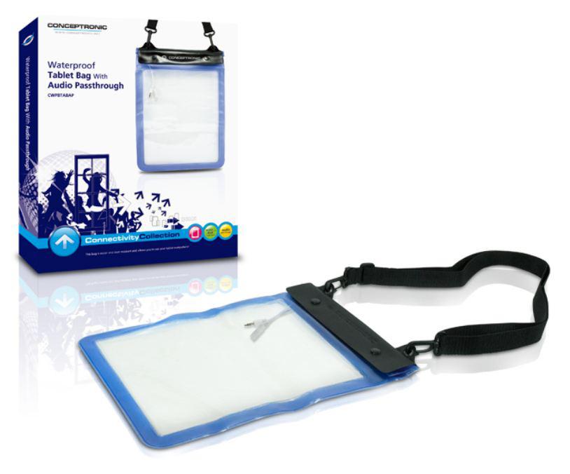 Foto TABLET CONCEPTRONIC BOLSA RESISTENTE AL AGUA PARA TABLET CON AUDIO PASSTHROUGH (CWPBTABAP)