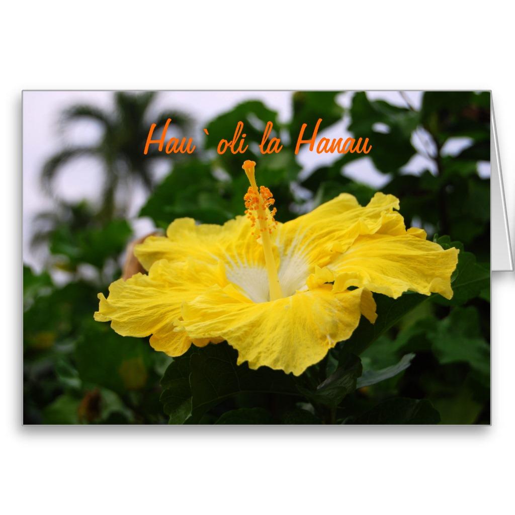 Foto Tarjeta de color amarillo oscuro hawaiana del hibi foto 971142