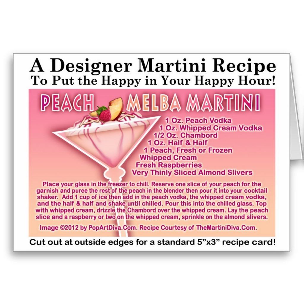 Foto Tarjeta de la receta de Melba Martini del melocotó foto 970493