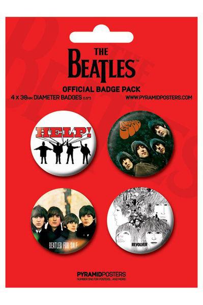 Foto The Beatles Pack De 4 Chapas Red foto 185198