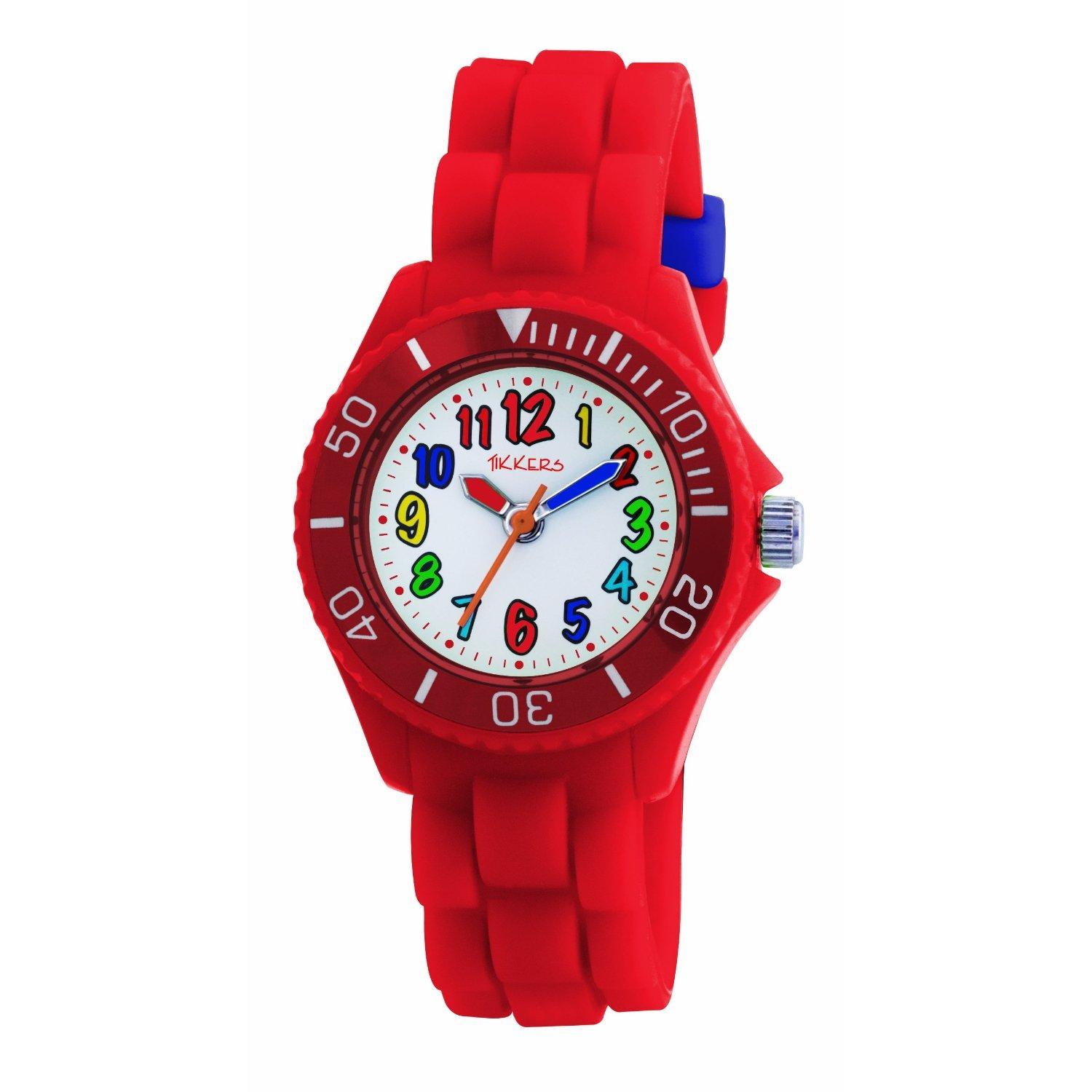 Foto Tikkers TK0018 Kids Red Rubber/Silicone Strap Watch with Funky Bri ...