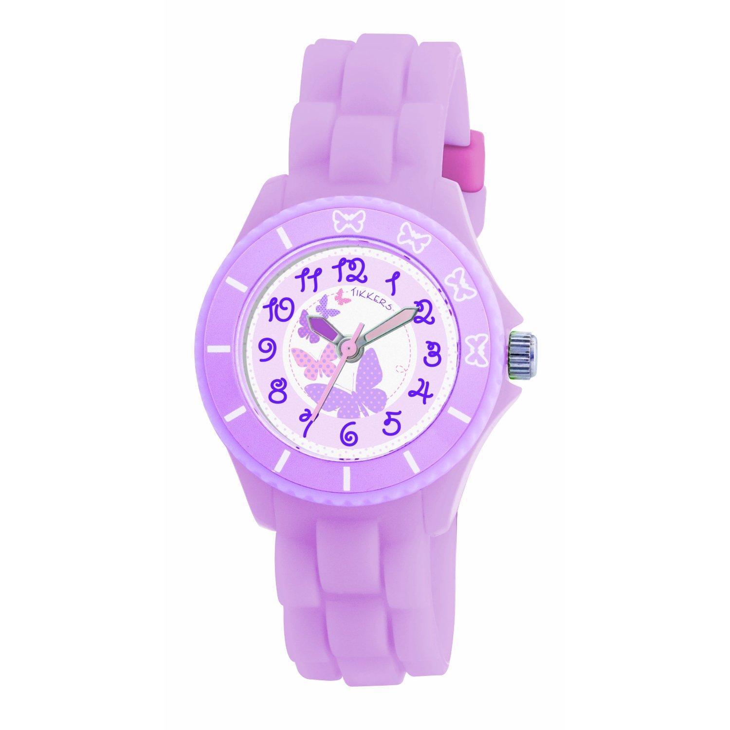 Foto Tikkers TK0020 Girls Lilac Cute Butterflies Rubber/Silicone Strap ...