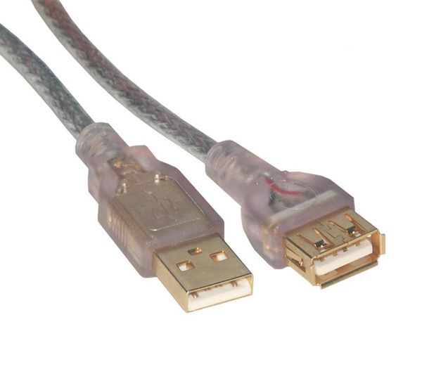 Foto Tikoo Cable alargador USB 2.0 tipo A macho/hembra 2 metros translucido (MC922AMF/TG-2M) foto 98593