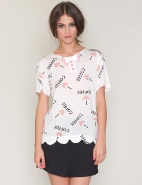 Foto Top rafaela coffee manga corta de pepaloves