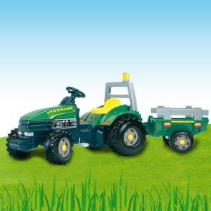Foto Tractor infantil grande verde con remolque foto 395986