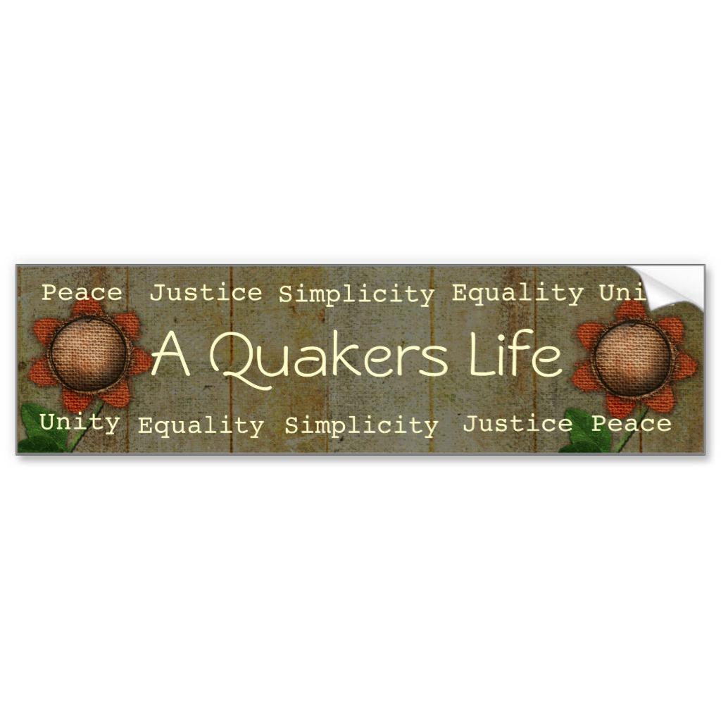 Foto Un bumpersticker de la vida de los Quakers Etiqueta De Parachoque foto 821964