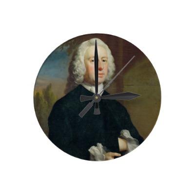 Foto Un hombre desconocido en el negro, 1735 (aceite en Relojes De Pared foto 73844