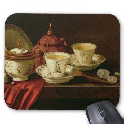 Foto Una tetera de Yixing y una porcelana china Tete-a- Tapete De Ratón foto 367782