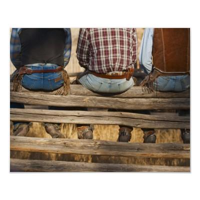 Foto Vaqueros que se sientan en la cerca Impresiones foto 146252