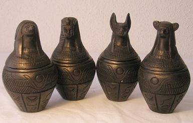 Foto Vasos canopos egipcios - 4 vasos canopes- negro