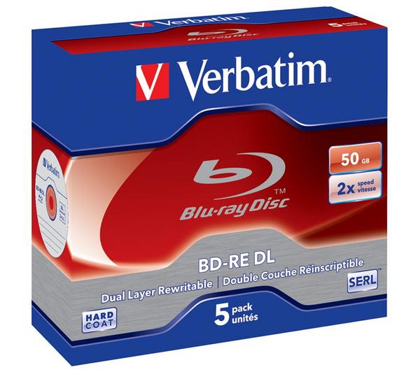 Foto Verbatim pack de 5 bd-re dl doble capa 50 gb 2x - superficie hard coat foto 553578