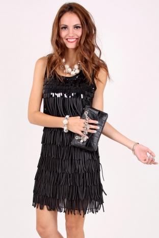 Foto Vestido AngelEye Negro Flecos