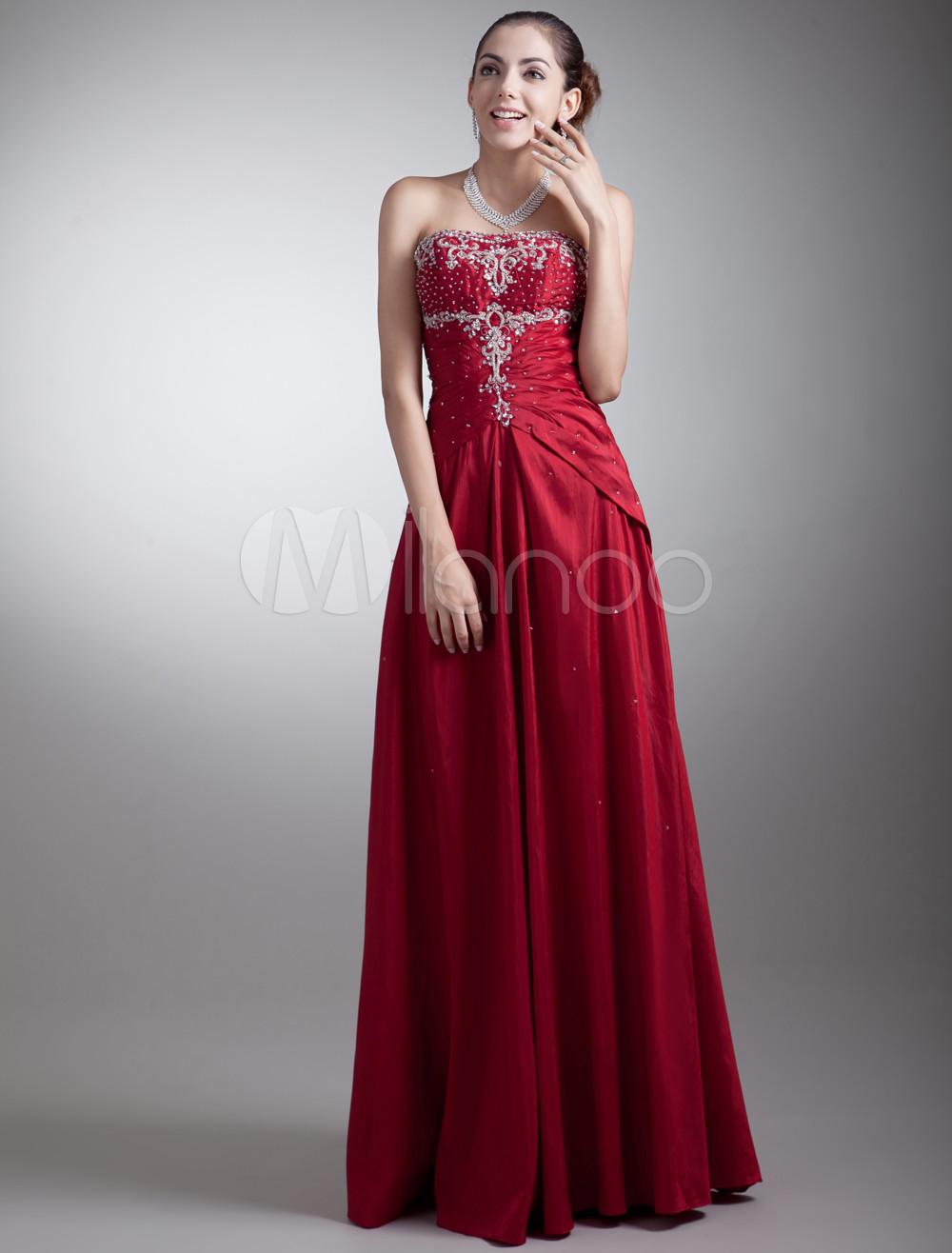 Foto Vestido Borgoña tafetán rebordear vestido de fiesta-vestido de la mujer foto 881411