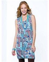 Foto Vestido con efecto abombado, sin mangas, estampado, mujer
