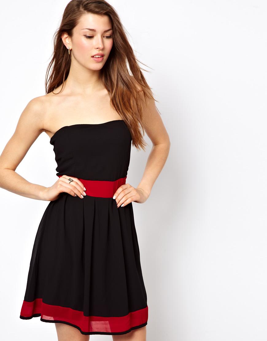 Foto Vestido de graduación palabra de honor de Wal G Rojo/negro foto 972679