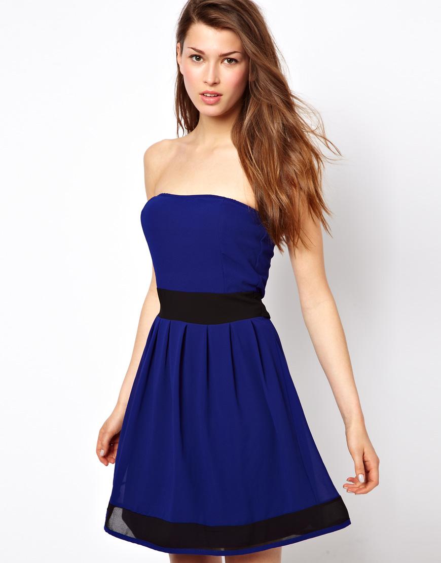 Foto Vestido de graduación palabra de honor de Wal G Blueblack