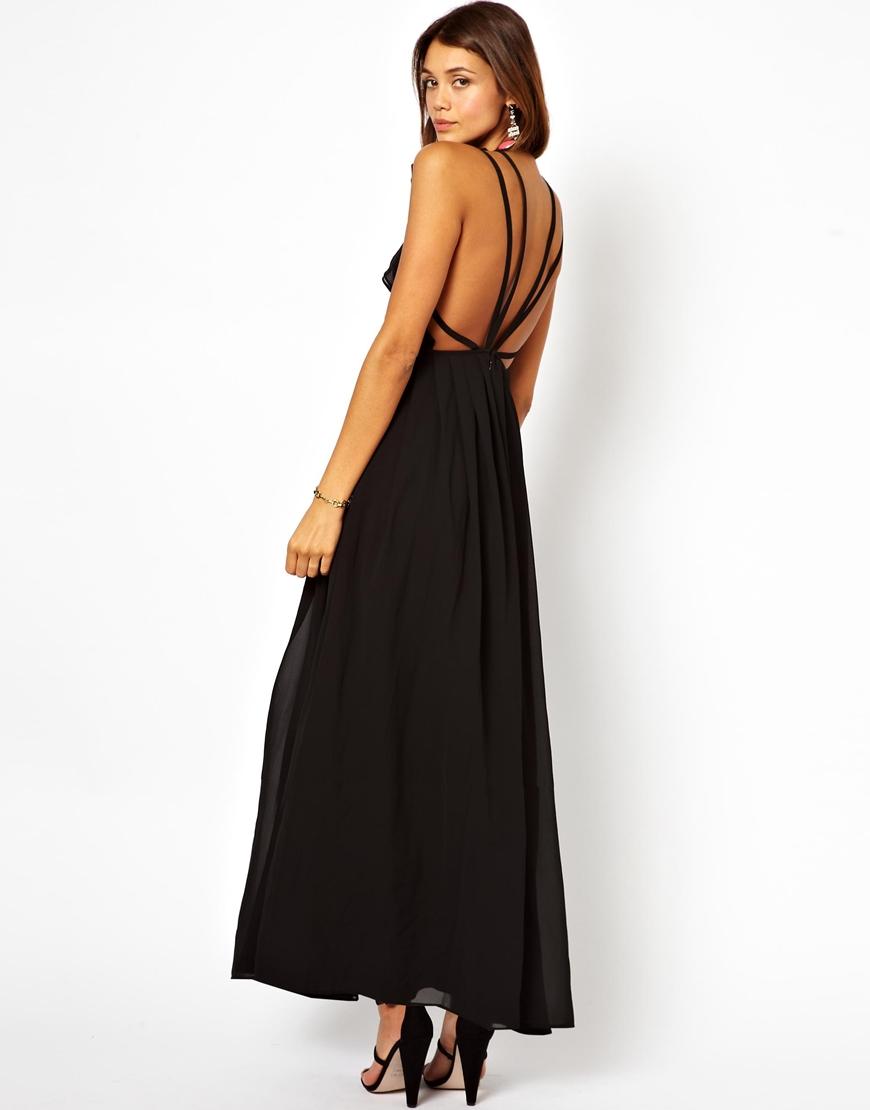 Foto Vestido largo con espalda estilo camisola de ASOS Premium Negro foto 546475