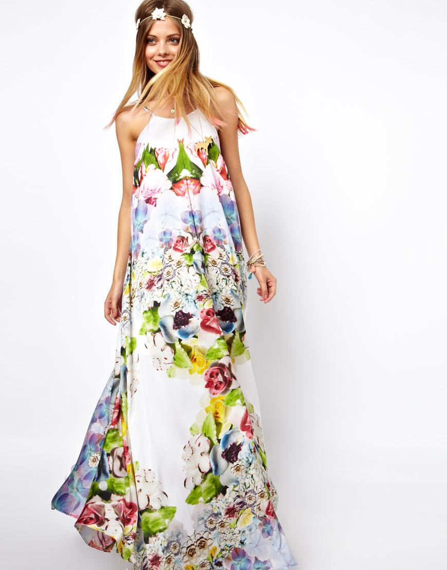 Foto Vestido largo con estampado floral SALON de ASOS Multicolor foto 546473