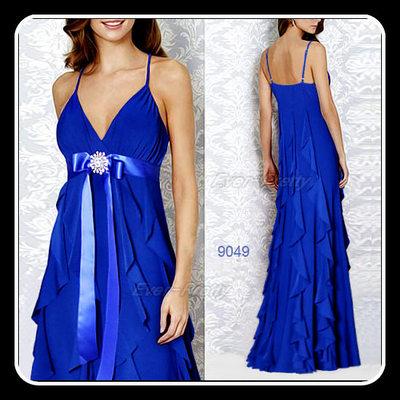 Foto Vestido Largo Con Volantes Verticales Y Broche  - Talla  42 foto 641180