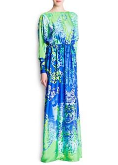 Foto Vestido Largo Manga Murciélago neon blue MANGO foto 235336