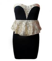 Foto Vestido negro y dorado