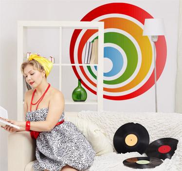 Foto VINILO DECORATIVO CONCENTRICOS COLOR