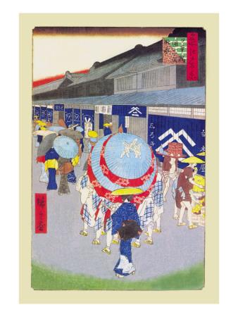 Foto Vinilos decorativos Floating World Showers de Ando Hiroshige, 81x61 in. foto 636563