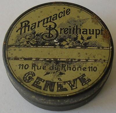 Foto Vintage Pharmacy Advertising Tin Geneve / Vintage Pill Tin / Lata De Farmacia foto 25972