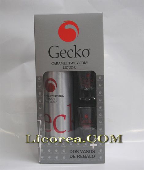 Foto Vodka Caramelo Gecko + 2 Chupitos