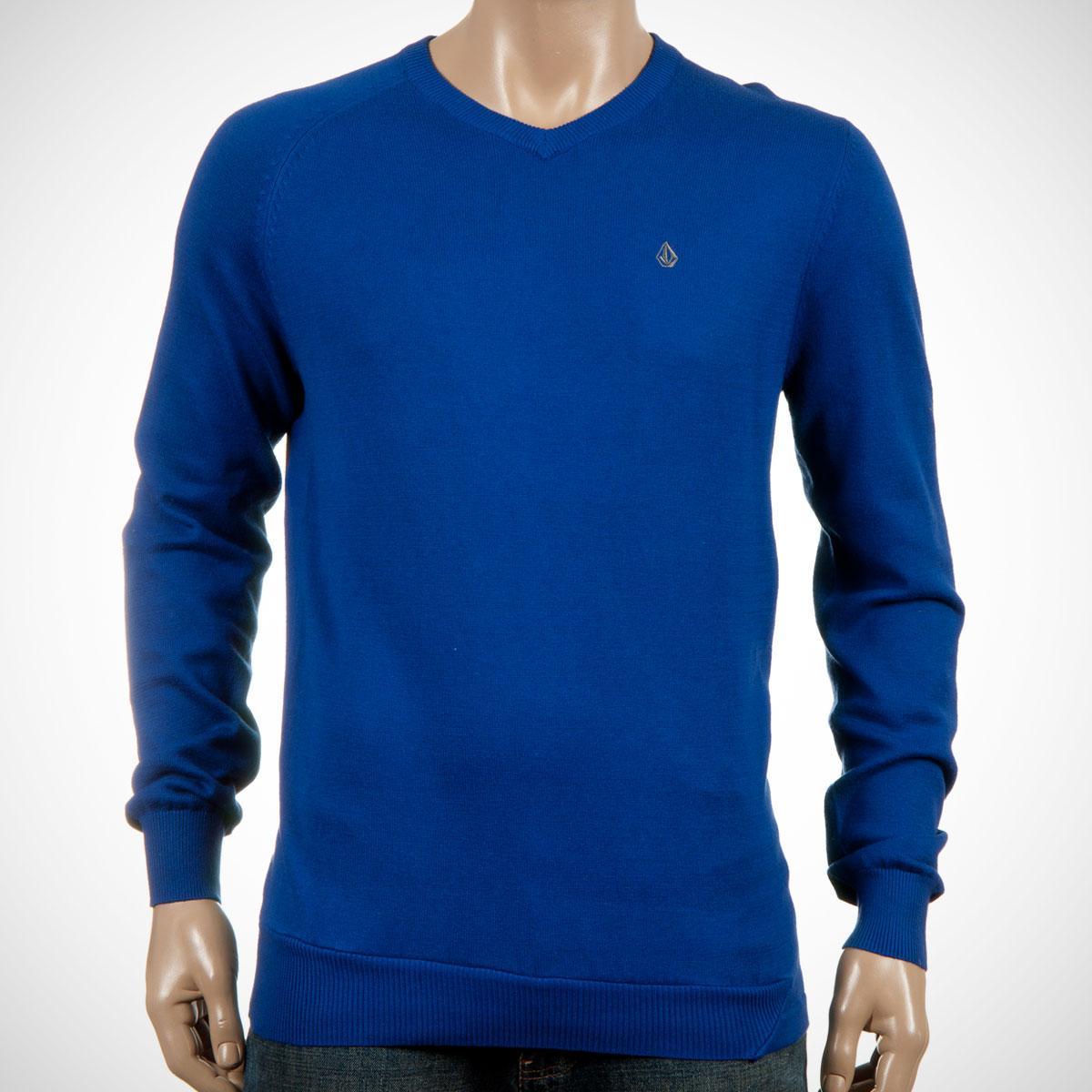 Foto Volcom Standard V Neck Knit Sweater Bold Blue foto 904317