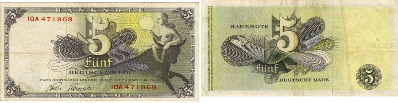 Foto West Germany 5 deutsche mark 9 12 1948