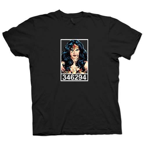 Foto Wonder Woman - Cartoon - Mug Shot Black T Shirt