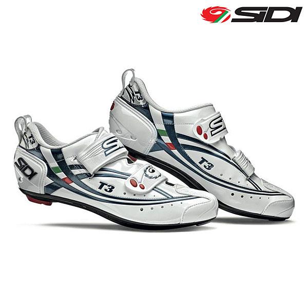Foto Zapatillas ciclismo de carretera Sidi T3 Carbon Triathlon Blanco/Azul foto 612378