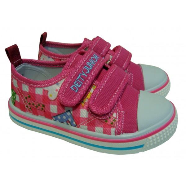 Foto Zapatillas lona velcro sport-casual cuadros deity 22 Malva foto 392946