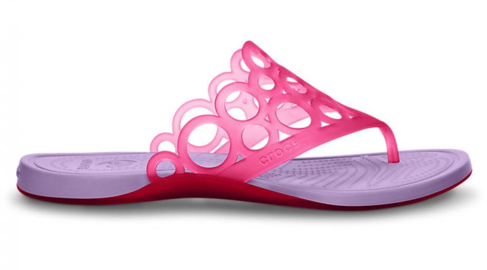 Foto Zapatos Crocs Womens Adrina Bubbles Flip Candy Pink/Iris foto 410666