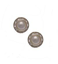 Foto Zara 10mm pequeño plateado blanco perla pendientes de clip
