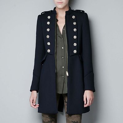 Foto Zara A/w 2012. Military Wool Coat With Gold Buttons. Colour Navy Size S M L foto 3151