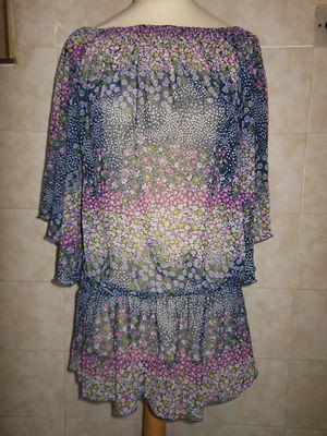 Foto Zara Group Trf Vestido Dress Bluse Transparente Flores Hippy foto 1085
