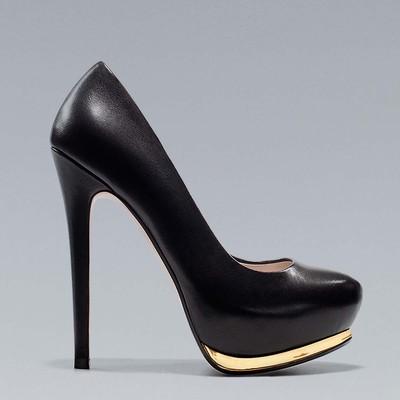 Foto Zara Season A/w 12 / 13. Stunning Platform Court Shoes With Gold. All Sizes. foto 27168
